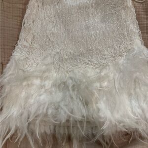 NADINE MERABI White Beaded Skirt